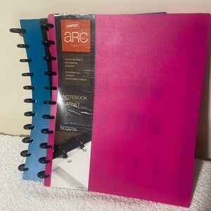 Staples Arc Pink and Blue Notebook